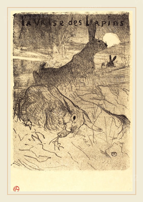 Henri de Toulouse-Lautrec (French, 1864-1901), La valse des lapins, 1895, lithograph in black on japan paper