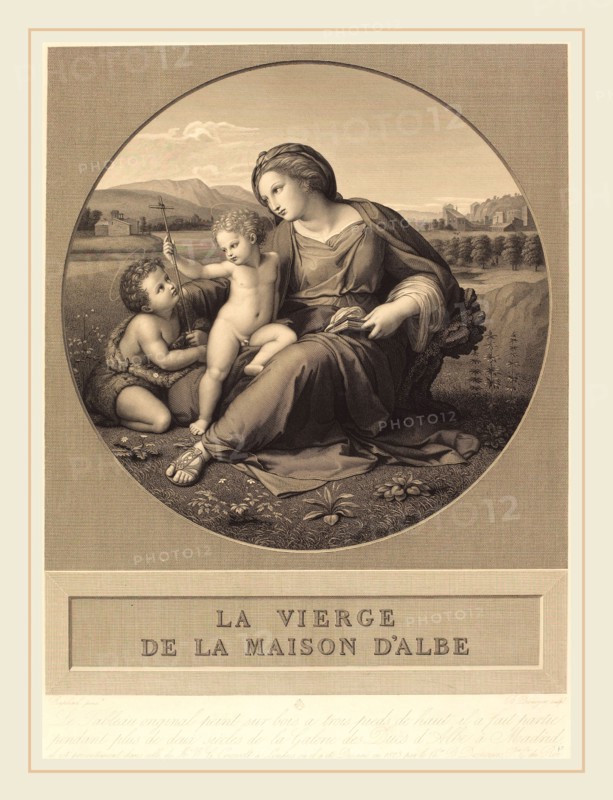 baron Auguste-Gaspard-Louis Desnoyers after Raphael (French, 1779-1857), The Alba Madonna, engraving