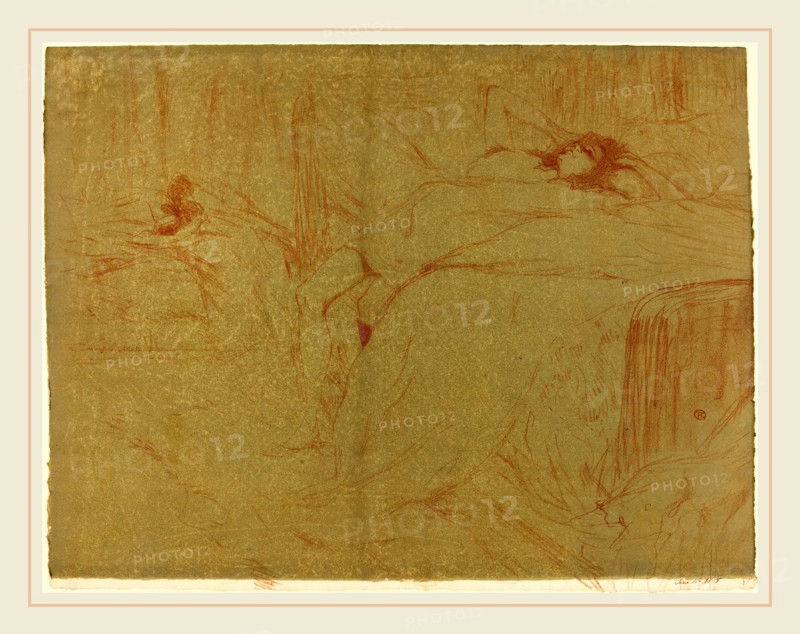 Henri de Toulouse-Lautrec (French, 1864-1901), Woman on Her Back (Femme sur le dos), 1896, lithograph in green and red-brown
