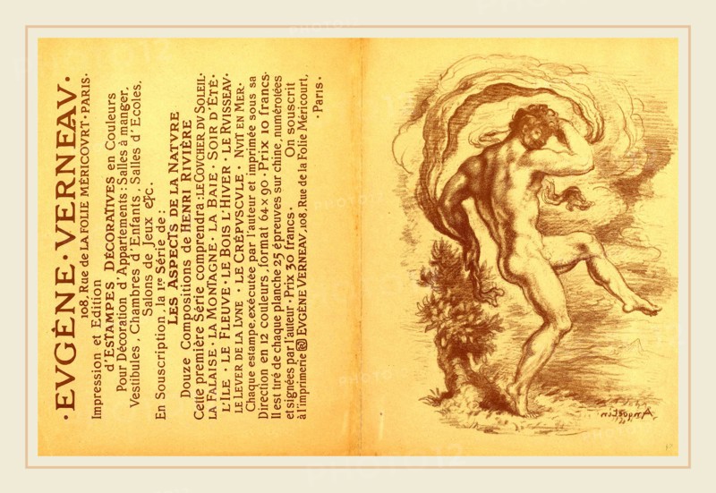 Louis Anquetin (French, 1861-1932), Dancing Nude and Advertisement for EugÃ¨ne Verneau's "Estampes décoratives" [verso], 1897, lithograph in brown on light brown wove paper