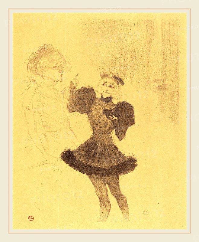 Henri de Toulouse-Lautrec (French, 1864-1901), Lender and Lavalliere in "Le fils de l'Aretin" (Lender et LavalliÃ¨re dans "Le fils de l'Arétin"), 1896, lithograph