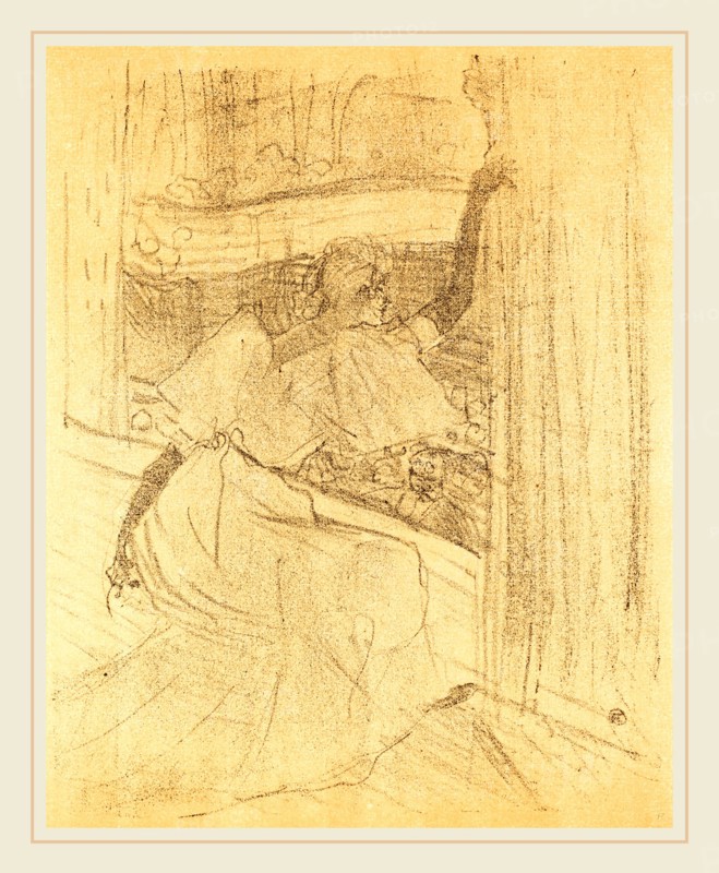 Henri de Toulouse-Lautrec (French, 1864-1901), Bowing to the Audience (Saluant le public), 1898, lithograph in black and beige