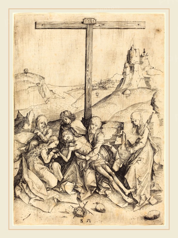 Master BM (German, active c. 1480-1500), The Lamentation, c. 1480-1490, engraving