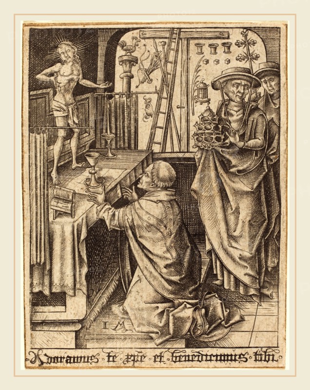 Israhel van Meckenem (German, c. 1445-1503), The Mass of Saint Gregory, c. 1480-1490, engraving