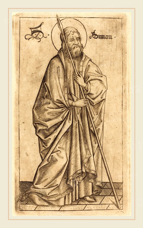 Israhel van Meckenem after Master E.S. (German, c. 1445-1503), Saint Matthew? Saint Thomas?, c. 1470-1480, engraving