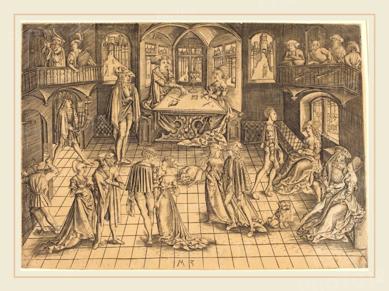 Master MZ (German, active c. 1500), The Ball, 1500, engraving