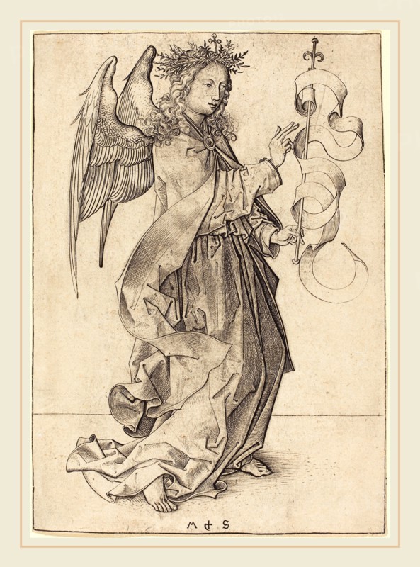 Martin Schongauer (German, c. 1450-1491), The Archangel Gabriel, c. 1490-1491, engraving
