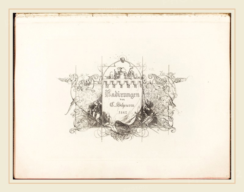 Caspar Johann Nepomuk Scheuren (German, 1810-1887), Radirungen, 1842-1846, complete set of title page and 25 etchings