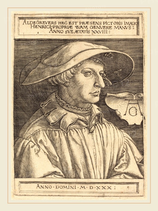 Heinrich Aldegrever (German, 1502-1555-1561), Self-Portrait, 1530,