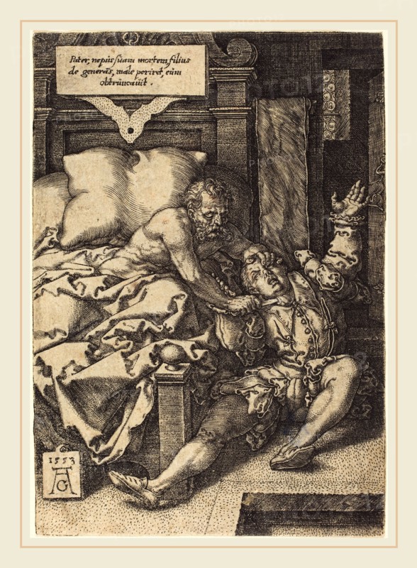 Heinrich Aldegrever (German, 1502-1555-1561), The Severe Father, 1553,