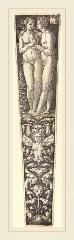Heinrich Aldegrever (German, 1502-1555-1561), Ornament with Naked Couple, 1532,