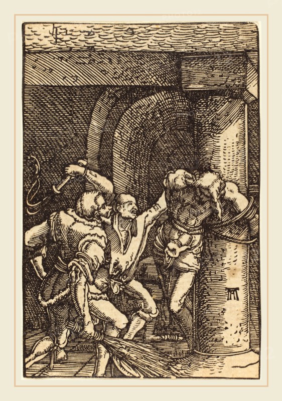 Albrecht Altdorfer (German, 1480 or before-1538), The Flagellation of Christ, c. 1513, woodcut