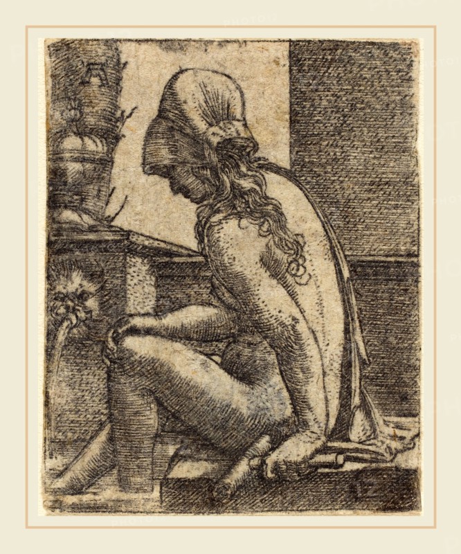 Albrecht Altdorfer (German, 1480 or before-1538), Bathing Woman, c. 1520-1530, engraving