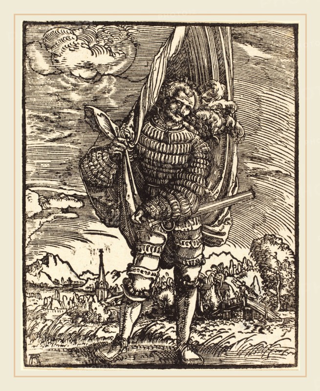 Albrecht Altdorfer (German, 1480 or before-1538), The Standard Bearer, c. 1516-1518, woodcut