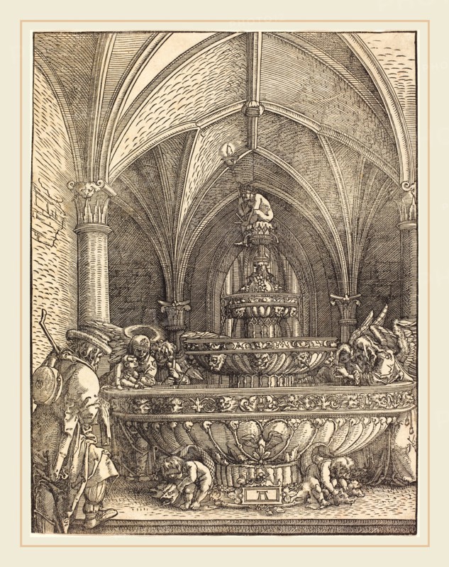 Albrecht Altdorfer (German, 1480 or before-1538), The Rest on the Flight into Egypt at a Fountain, c. 1512-1515, woodcut
