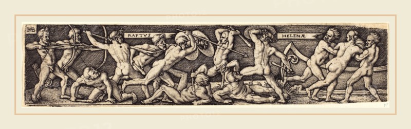 Sebald Beham (German, 1500-1550), The Rape of Helena, engraving
