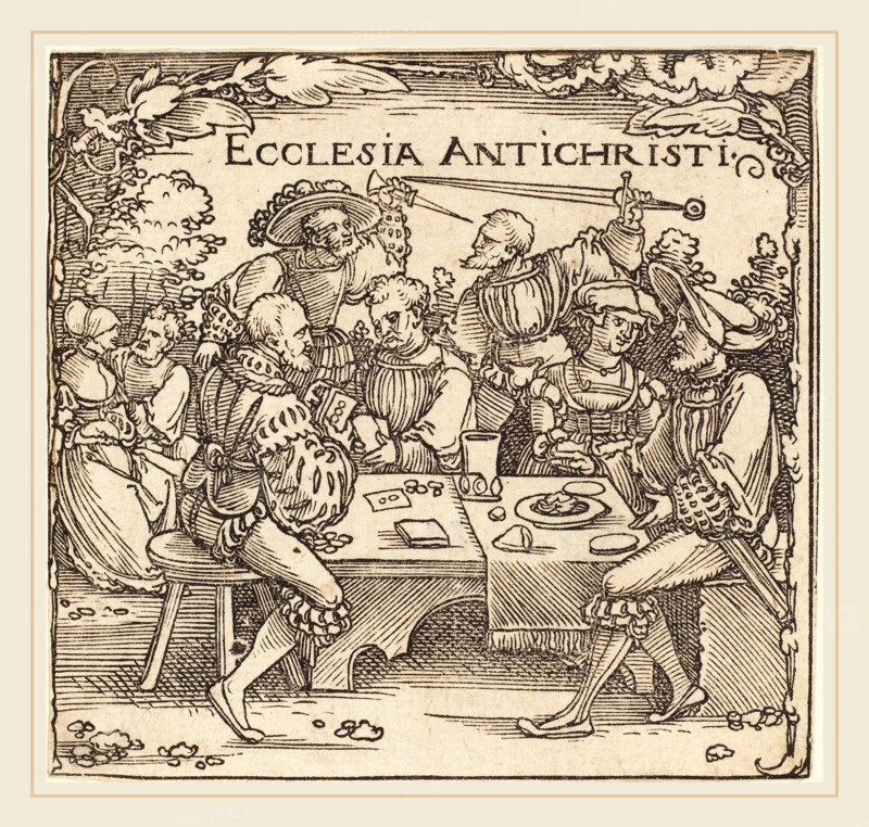 Sebald Beham (German, 1500-1550), Ecclesia Antichristi, woodcut