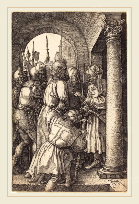 Albrecht DÃ¼rer (German, 1471-1528), Christ before Pilate, 1512, engraving