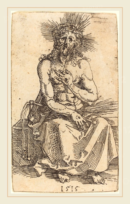 Albrecht DÃ¼rer (German, 1471-1528), The Man of Sorrows Seated, 1515, etching