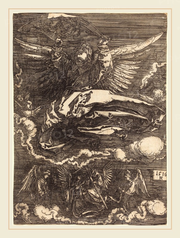 Albrecht DÃ¼rer (German, 1471-1528), The Sudarium Held by One Angel, 1516, etching