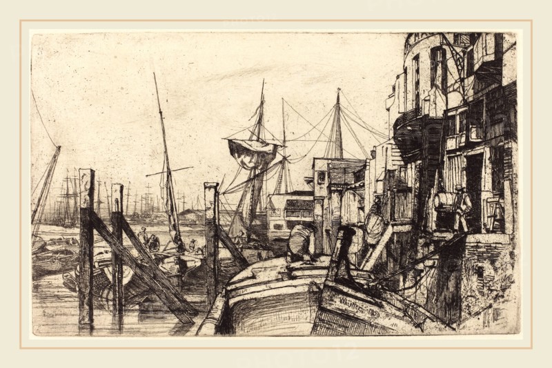 James McNeill Whistler (American, 1834-1903), Limehouse, 1859, etching