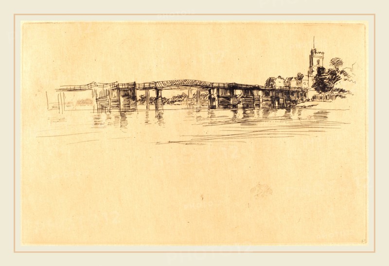 James McNeill Whistler (American, 1834-1903), Little Putney No. 1, 1879, etching in black on wove paper