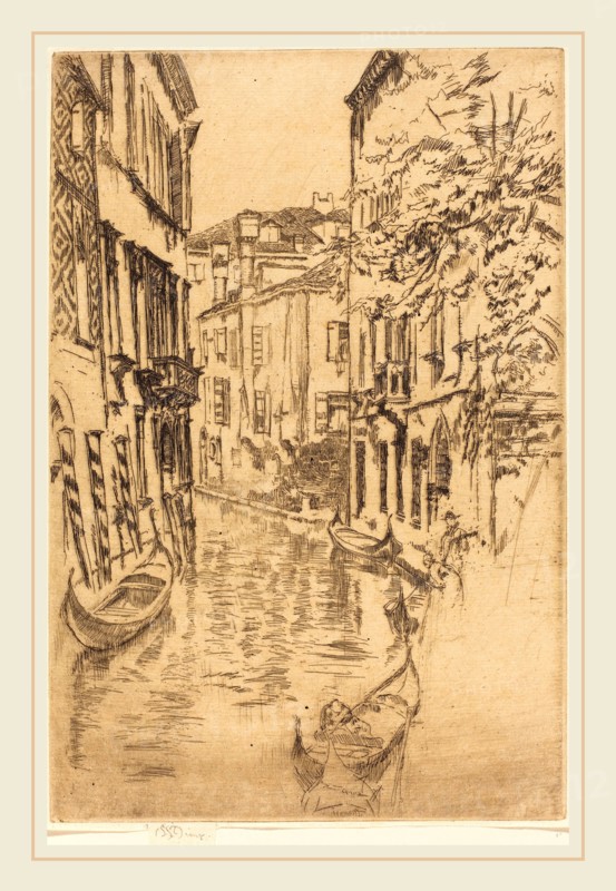 James McNeill Whistler (American, 1834-1903), Quiet Canal, 1880, etching and drypoint