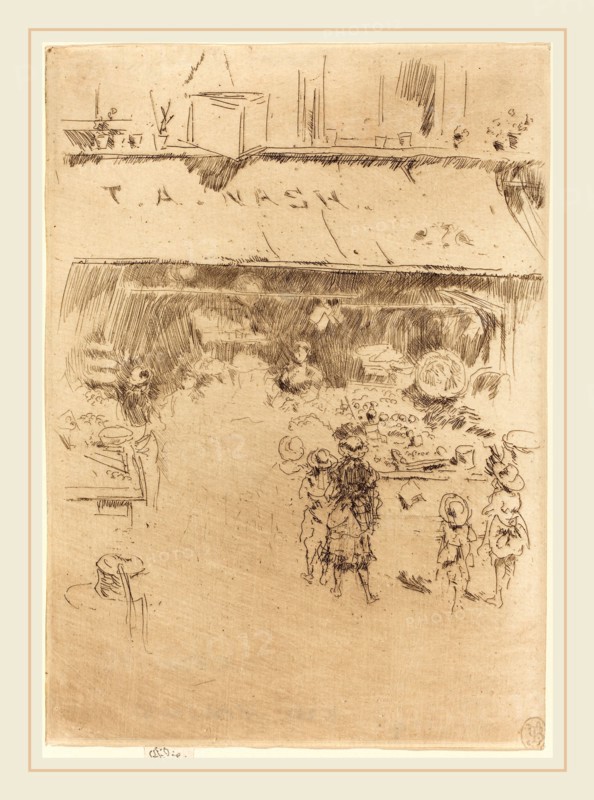 James McNeill Whistler (American, 1834-1903), T.A. Nash's Fruit-Shop, c. 1886, etching