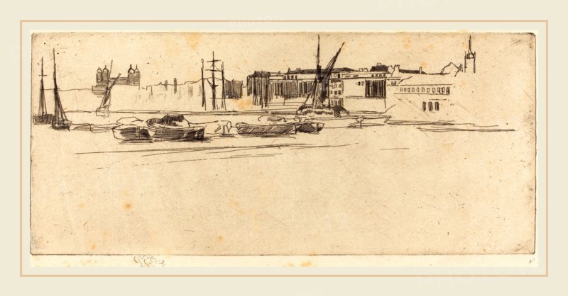 James McNeill Whistler (American, 1834-1903), The White Tower, c. 1875, etching