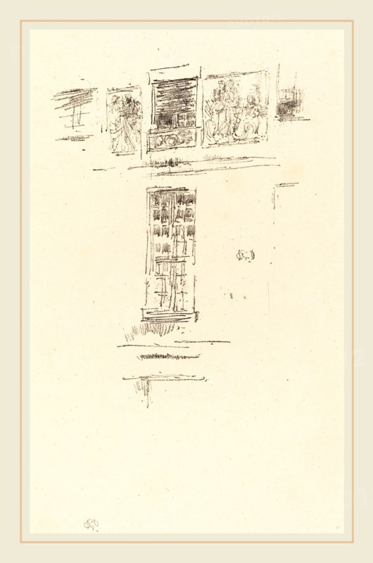 James McNeill Whistler (American, 1834-1903), HÃ´tel Colbert, Windows, 1891, lithograph on cream laid paper