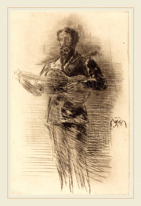 James McNeill Whistler (American, 1834-1903), The Guitar Player, 1875, drypoint