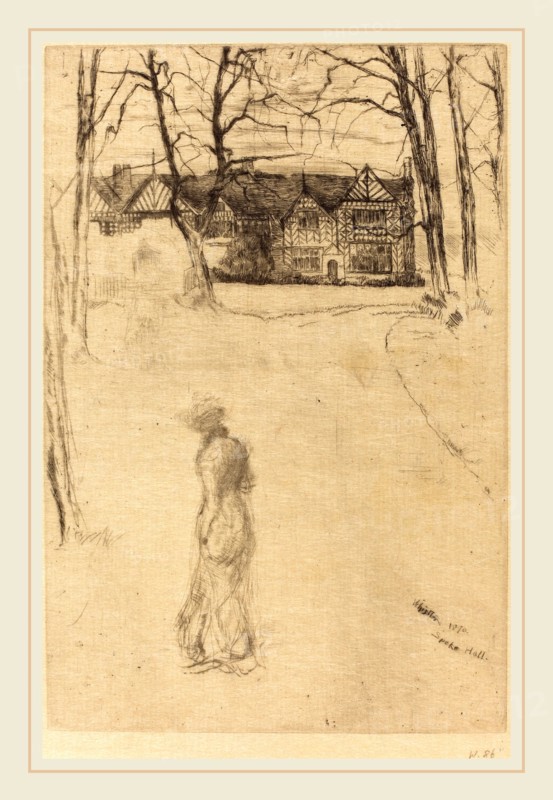 James McNeill Whistler (American, 1834-1903), Speke Hall, No.1, 1870, etching and drypoint