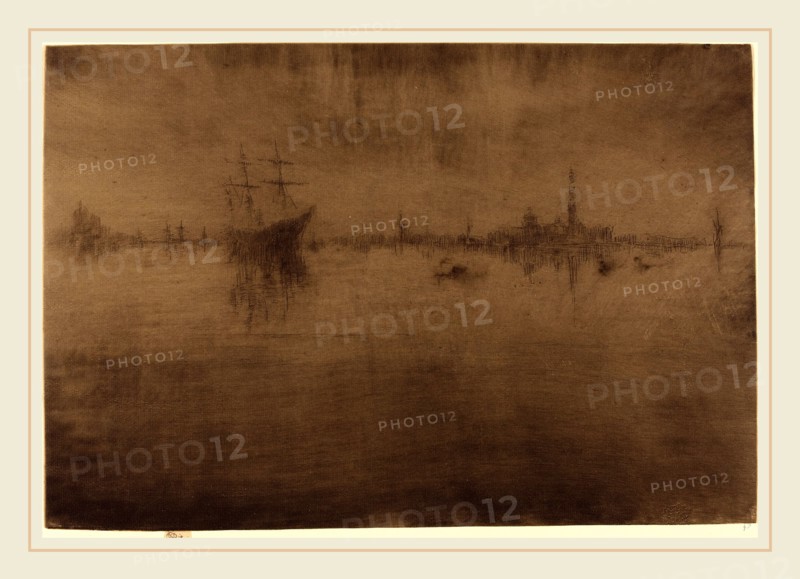 James McNeill Whistler (American, 1834-1903), Nocturne, 1879-1880, etching and drypoint in dark brown on off-white laid paper