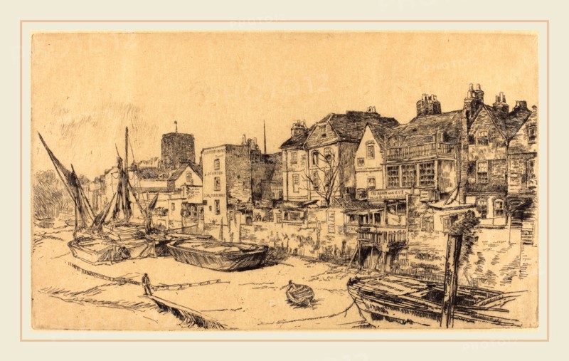 James McNeill Whistler (American, 1834-1903), The "Adam and Eve," Old Chelsea, 1879, etching and drypoint