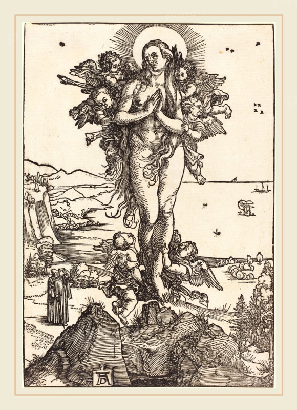 Albrecht DÃ¼rer (German, 1471-1528), The Elevation of Saint Mary Magdalene, c. 1504-1505, woodcut