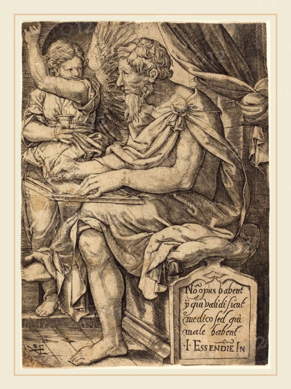 Johann Ladenspelder (German, 1512-1561 or after), Saint Matthew, engraving