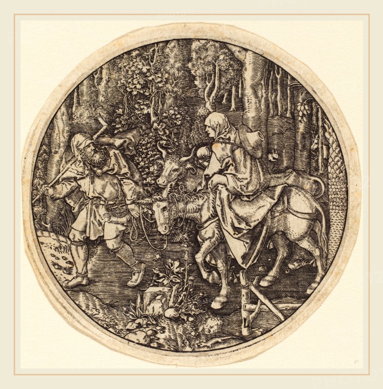 Master L after Albrecht DÃ¼rer (German, active first half 16th century), The Flight into Egypt, engraving