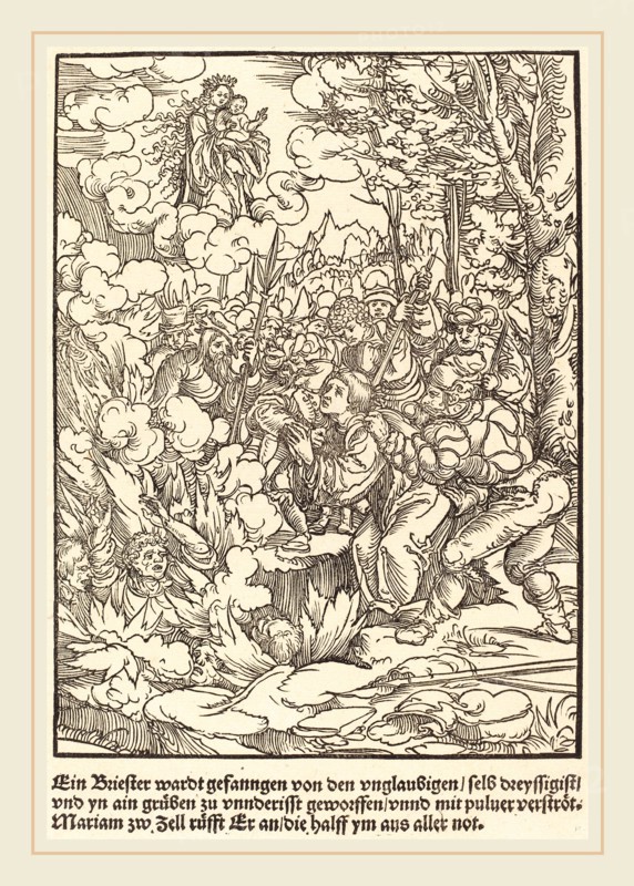 Master of the Miracles of Mariazell (German, active early 16th century), Ein Briester wardt gefanngen , c. 1503, woodcut