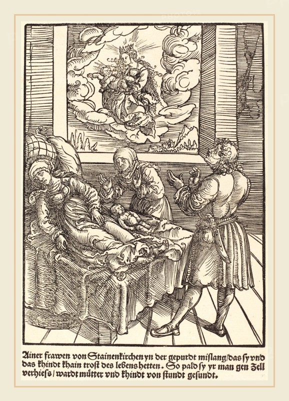 Master of the Miracles of Mariazell (German, active early 16th century), Ainer frawen von Stainerkirchen , c. 1503, woodcut