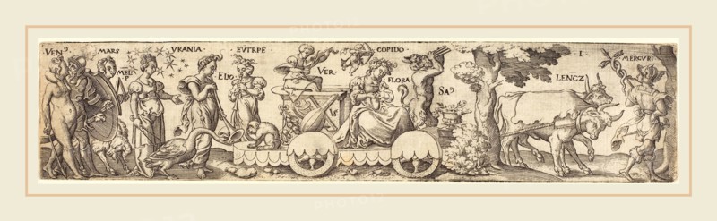 Virgil Solis (German, 1514-1562), Spring, engraving