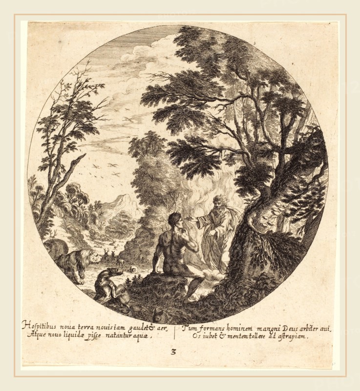 Georg Andreas Wolfgang, the Elder (German, 1631-1716), God Creating Man, 1665, etching on laid paper