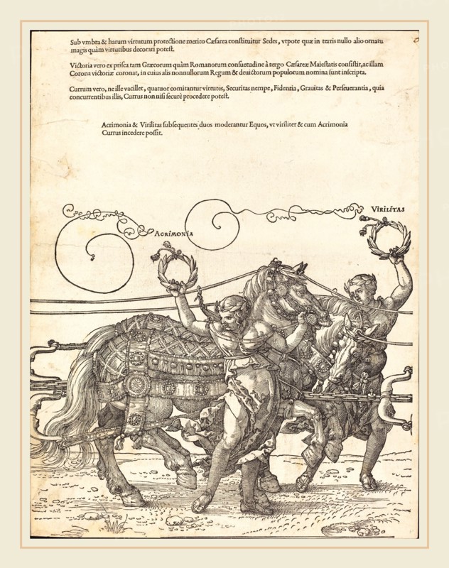 Albrecht DÃ¼rer (German, 1471-1528), The Triumphal Chariot of Maximilian I (The Great Triumphal Car) [plate 6 of 8], 1522, woodcut