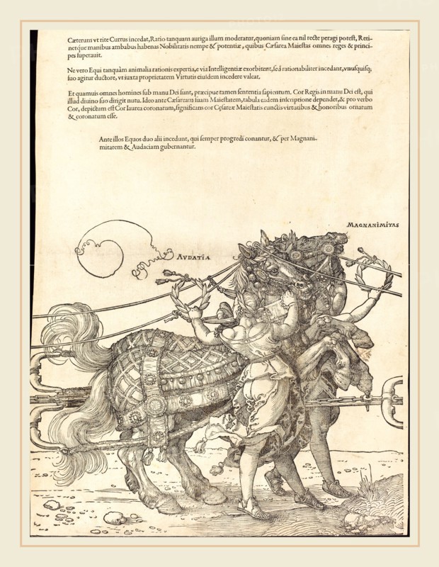 Albrecht DÃ¼rer (German, 1471-1528), The Triumphal Chariot of Maximilian I (The Great Triumphal Car) [plate 7 of 8], 1522, woodcut