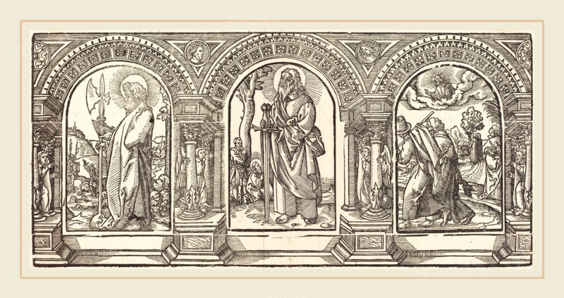 German 16th Century after Martin Schongauer, Christ and His Disciples V, woodcut