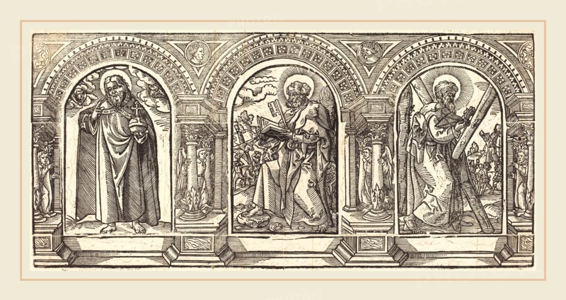 German 16th Century after Martin Schongauer, Christ and His Disciples II, woodcut