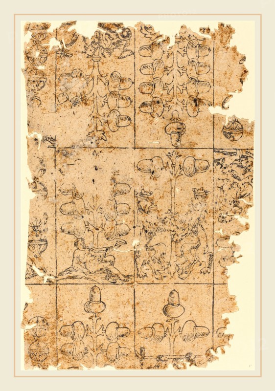 German 16th Century, Playing Card, woodcut