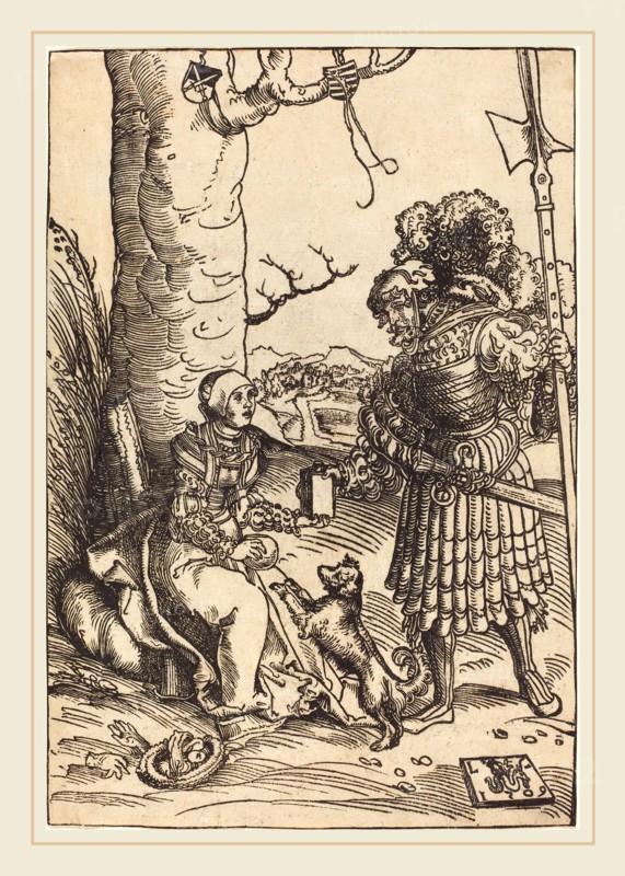 Lucas Cranach the Elder (German, 1472-1553), David and Abigail, 1509, woodcut