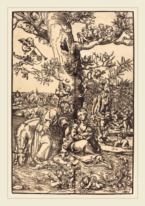 Lucas Cranach the Elder (German, 1472-1553), The Rest on the Flight into Egypt, 1509, woodcut