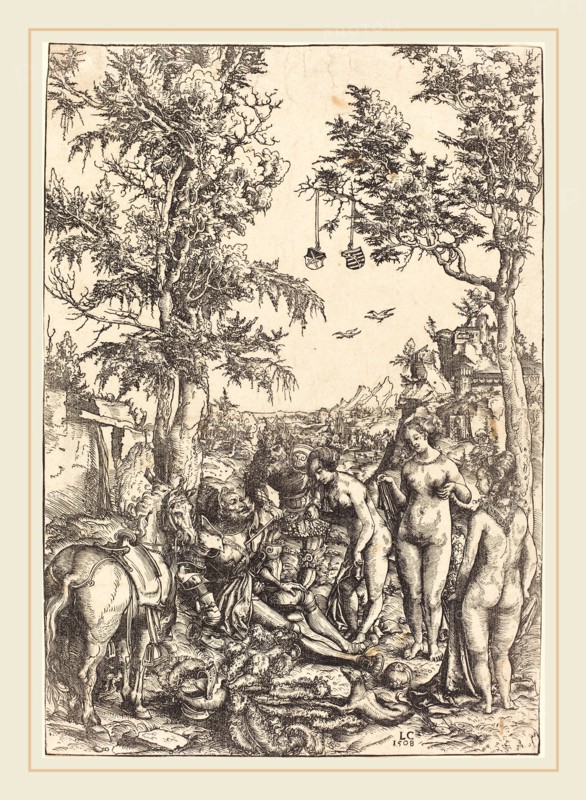Lucas Cranach the Elder (German, 1472-1553), The Judgment of Paris, 1508, woodcut