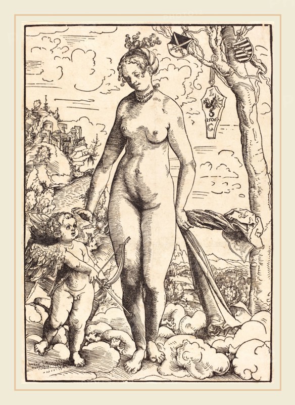 Lucas Cranach the Elder (German, 1472-1553), Venus and Cupid, dated 1506 (probably executed c. 1509), woodcut